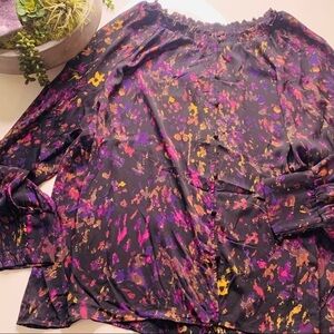 Joan Vass off the shoulder boho long sleeve plus size 3x shirt blouse new